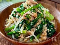 レンジで簡単♩小松菜ともやしのうまツナ和え