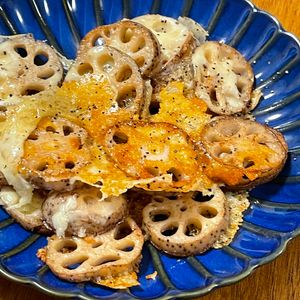 michuの作ってみた!投稿(れんこんのカリカリチーズ焼き)