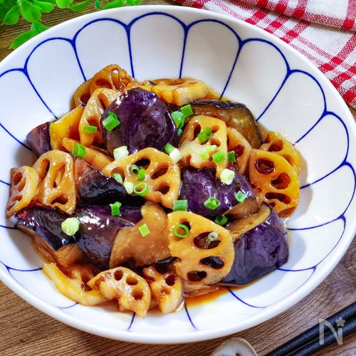 ご飯進みすぎる~なすとれんこんの甘ピリ辛マヨ炒め