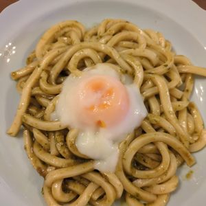 たりおの作ってみた!投稿(茹でたら1分！海苔の佃煮ジェノベーゼうどん)