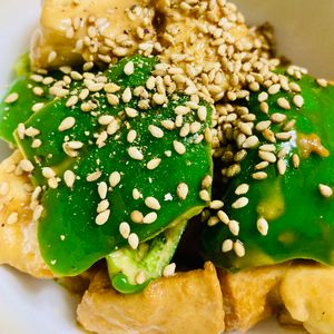 YOKO.TNKの作ってみた!投稿(【メイン級副菜】厚揚げピーマンのオイマヨだれがらめ☆ご飯進む)