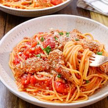 【ボロネーゼ風♡ひき肉のトマトパスタ】ワンパン&包丁不要♡