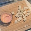 のせてトースターで焼くだけ！「もちもち明太お餅ピザ」の工程1