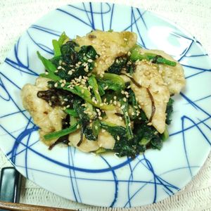 M＊Pの作ってみた!投稿(【ささみとほうれん草のパパッと炒め】ごまの風味と塩昆布の旨味)