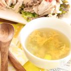 鶏と豚の茹で汁活用♪
だしの効いたかき玉スープ