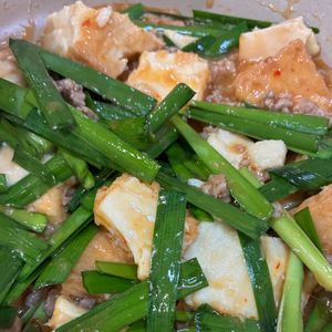 rieの作ってみた!投稿(ボリューム満点♪ちぎり厚揚げとニラの濃厚そぼろあん)