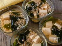豆腐とわかめ、えのきの中華スープ