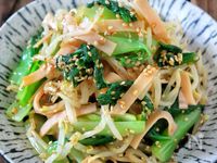 ごまたっぷり【青梗菜ともやしハムの中華和え】