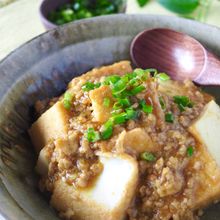 レンジだけ豚ひき肉100gボリュームおかず*厚揚げのカレー煮