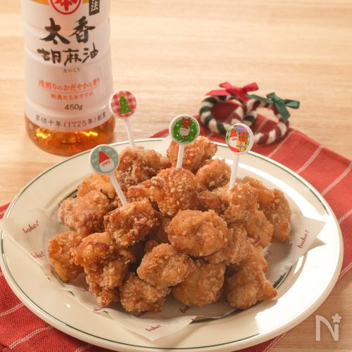 【美味しさの秘訣は胡麻油!】ひとくちフライドチキン♪