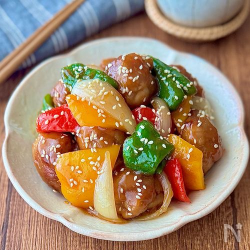 ごはんがすすむ♩豚こまボールで酢豚