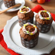 リース模様のチョコレートマフィン