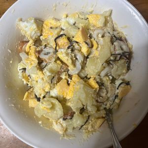 青リンゴの作ってみた!投稿(ワンボウルでお手軽♪ちくわの和風ポテサラ)