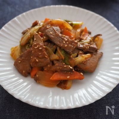 レバーの韓国風炒め。