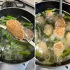 春菊と鶏だんごのぽかぽかねぎ生姜スープの工程4