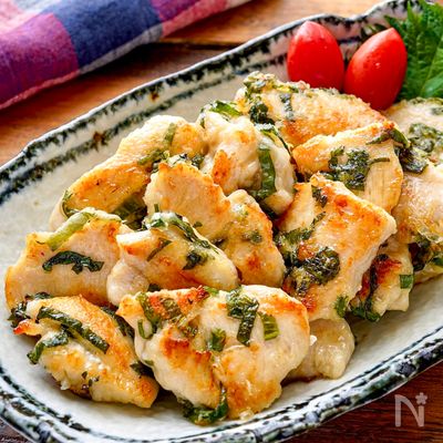 【鶏むね肉と大葉の塩マヨチキン】ヘルシー◎柔らかジューシー♪
