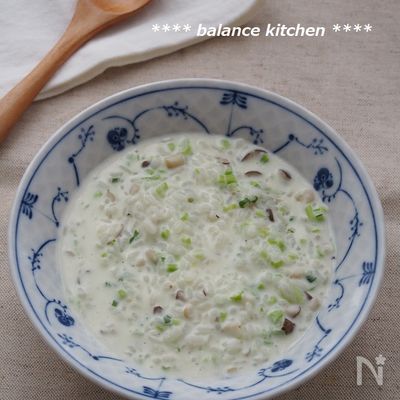 時短!かぶの葉ときのこのチーズリゾット