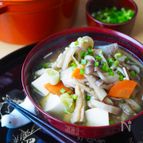 冷凍野菜で簡単！豆腐たっぷりけんちん汁＊時短作り置き