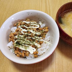 ナムディの作ってみた!投稿(もっと早く出会いたかった♡「青のりマヨチーズ納豆ごはん」)