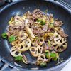 ピリッと美味しい「牛肉と蓮根の中華風甘辛炒め」の工程5