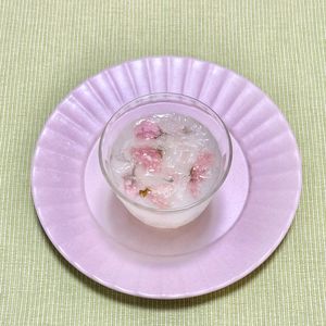 キャピタンの作ってみた!投稿(桜咲くシュワシュワゼリー)