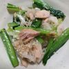 よっこの作ってみた!投稿(小松菜と新玉ねぎの《ごまポン♡にんにくツナサラダ》)