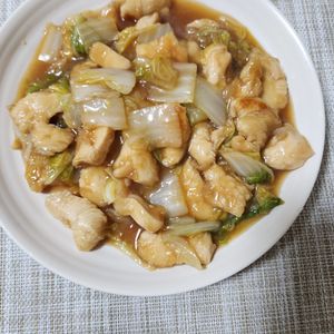 とももの作ってみた!投稿(重ねて放置♪お肉柔らか『鶏むね肉と白菜の中華風♡とろうま煮』)