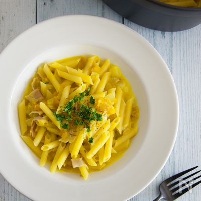 STAUBでかぼちゃのワンポットパスタ