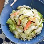 シャキシャキ！「白菜とカニカマの塩昆布和え」