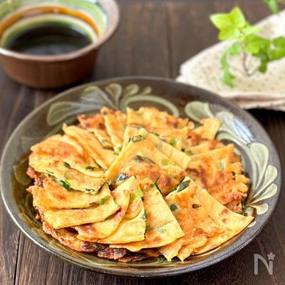 沖縄料理ツナ缶とニラのヒラヤーチ