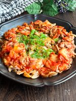 【居酒屋風♪とろ～り旨辛】豚こまキムチーズ焼き