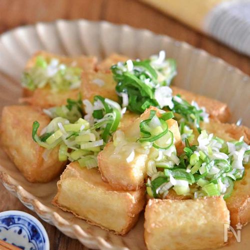 ねぎ塩厚揚げ豆腐