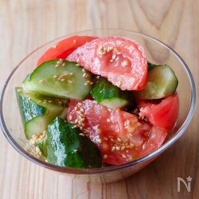 【トマトときゅうりの中華風サラダ】我が家の定番×スピード副菜