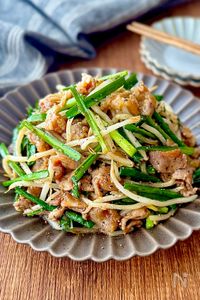 豚こま肉で♩レバニラ風炒め