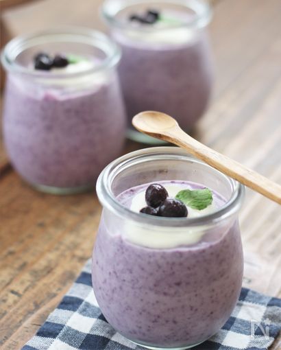 ■ブルーベリーと甘酒と豆乳のムース♪