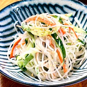 michuの作ってみた!投稿(きゅうりとカニカマと春雨の旨ぽんマヨサラダ)