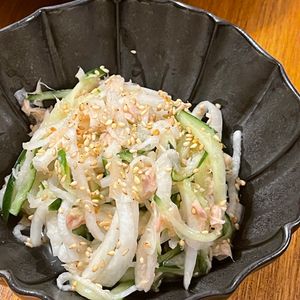 michuの作ってみた!投稿(にんにく♡ツナドレ《居酒屋風♡大根サラダ》)