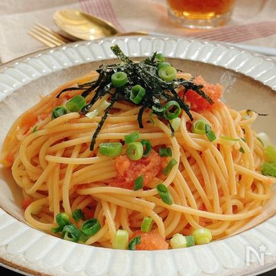 めんつゆバターで♪簡単美味しい明太子パスタ