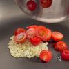 トマトとチーズのパスタの工程1