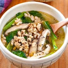 【小松菜ときのこの鶏塩スープ】旨みたっぷり♡ほっこり優しい♪