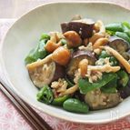 レンジで！なすとピーマンのなめこ味噌そぼろ煮