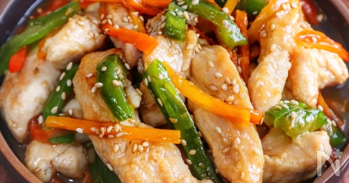 10分で爆速おかず♪【鶏肉と野菜の甘酢炒め】