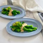 簡単副菜。レンジで出来る菜の花の味噌マヨソース。