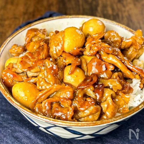 【うずら豚丼】材料2つでガッツリご飯泥棒🍚