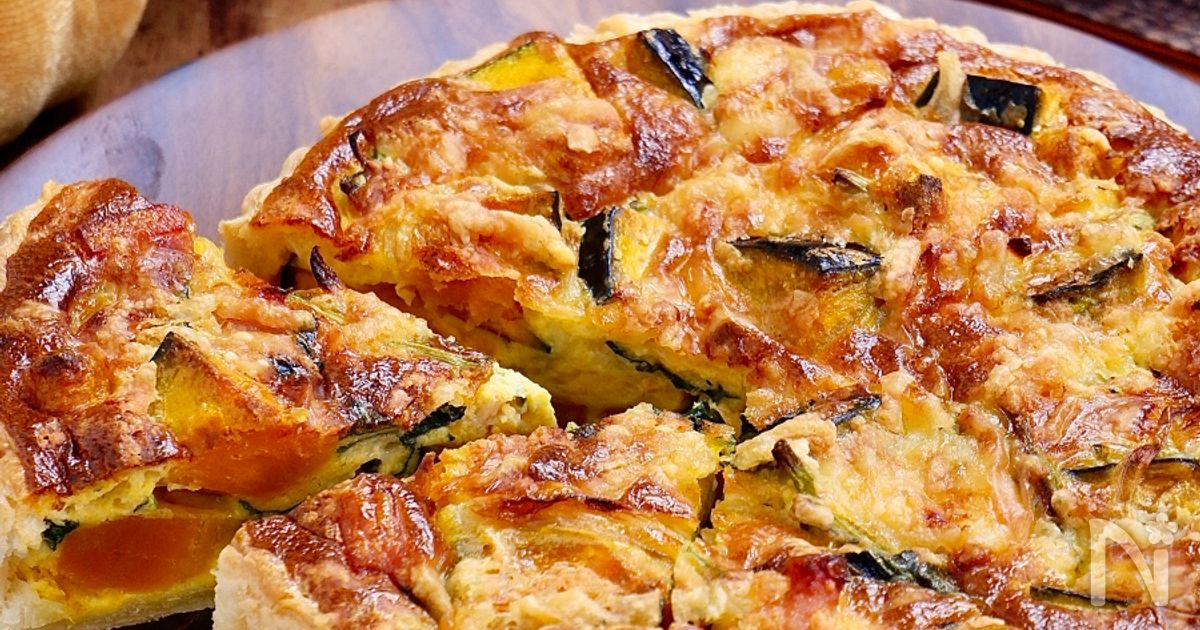 絶品♡何度も食べたい！『かぼちゃとほうれん草のキッシュ』