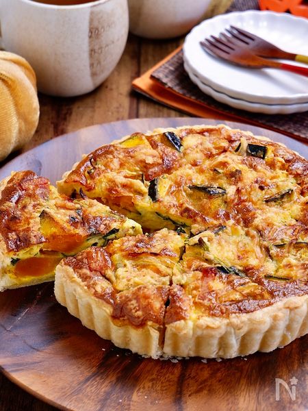 絶品♡何度も食べたい！『かぼちゃとほうれん草のキッシュ』