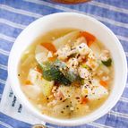 芯から温まる♪『崩し豆腐とトロトロ長ねぎのとろみ生姜スープ』