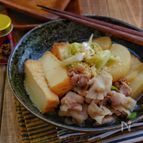 レンジで出来ちゃう！＊大根と絹厚揚げと豚バラの煮物＊