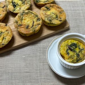 うららの作ってみた!投稿(朝食の作りおきに【ほうれん草としいたけのフリッタータ】)