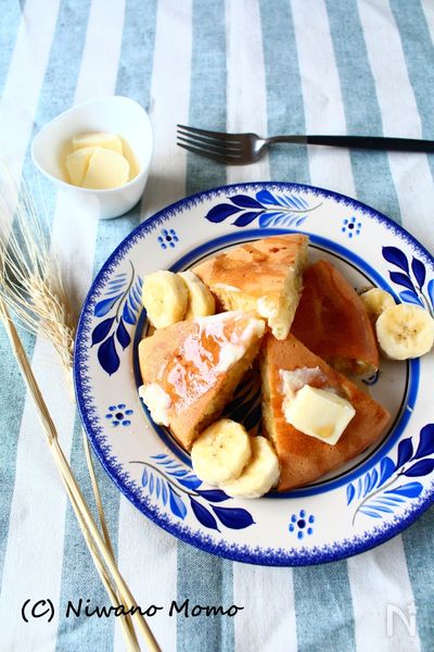 ｈｍ不使用 完熟バナナのふんわりパンケーキ By 庭乃桃 レシピサイト Nadia ナディア プロの料理家のおいしいレシピ